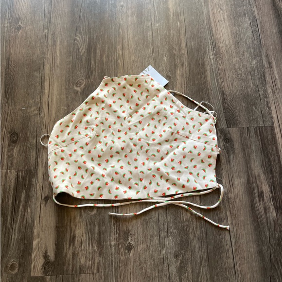 NWT Zara Corset Back Watermelon Crop Top Sz M - Picture 2 of 5